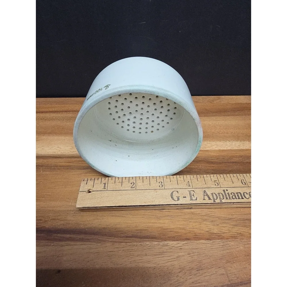 Vtg USA 100 mm Porcelain Funnel White Glazed Filter Strainer